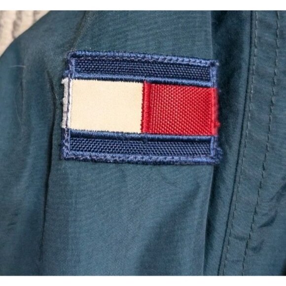 Vintage Tommy Hilfiger Windbreaker Jacket Large Green Yellow Fleece - Picture 13 of 16